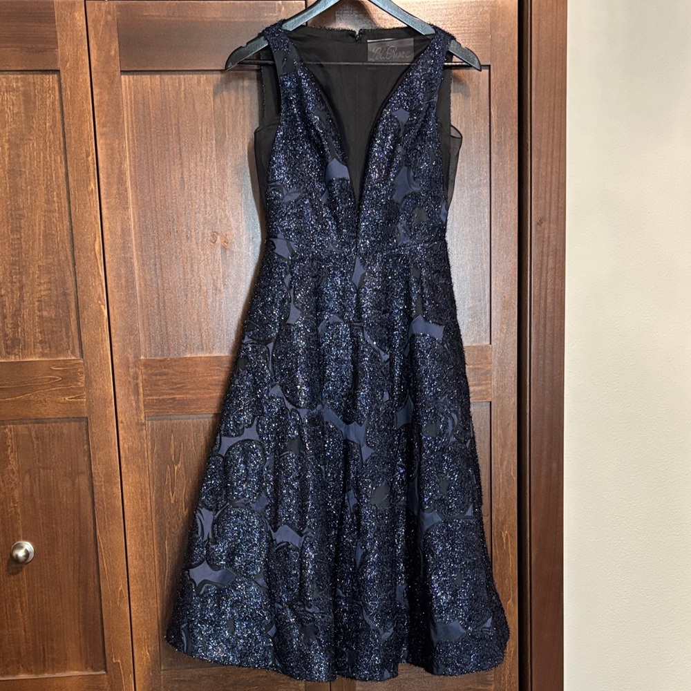 Lela Rose Navy Blue Cocktail Dress